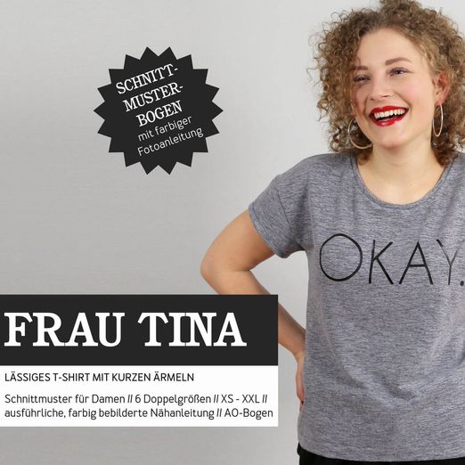 Basicshirt - FRAU TINA - Papierschnittmuster Basicshirt - FRAU TINA - Papierschnittmuster