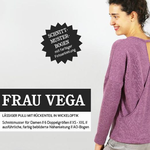 Pulli mit Wickeloptik - FRAU VEGA - Papierschnittmuster Pulli mit Wickeloptik - FRAU VEGA - Papierschnittmuster
