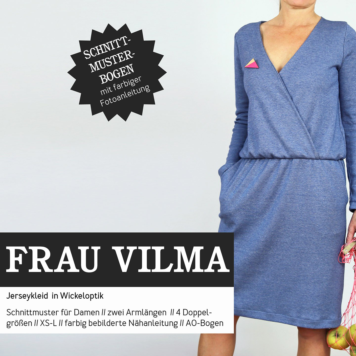 Jerseykleid Wickeloptik - FRAU VILMA - Papierschnittmuster-0 Jerseykleid Wickeloptik - FRAU VILMA - Papierschnittmuster-0