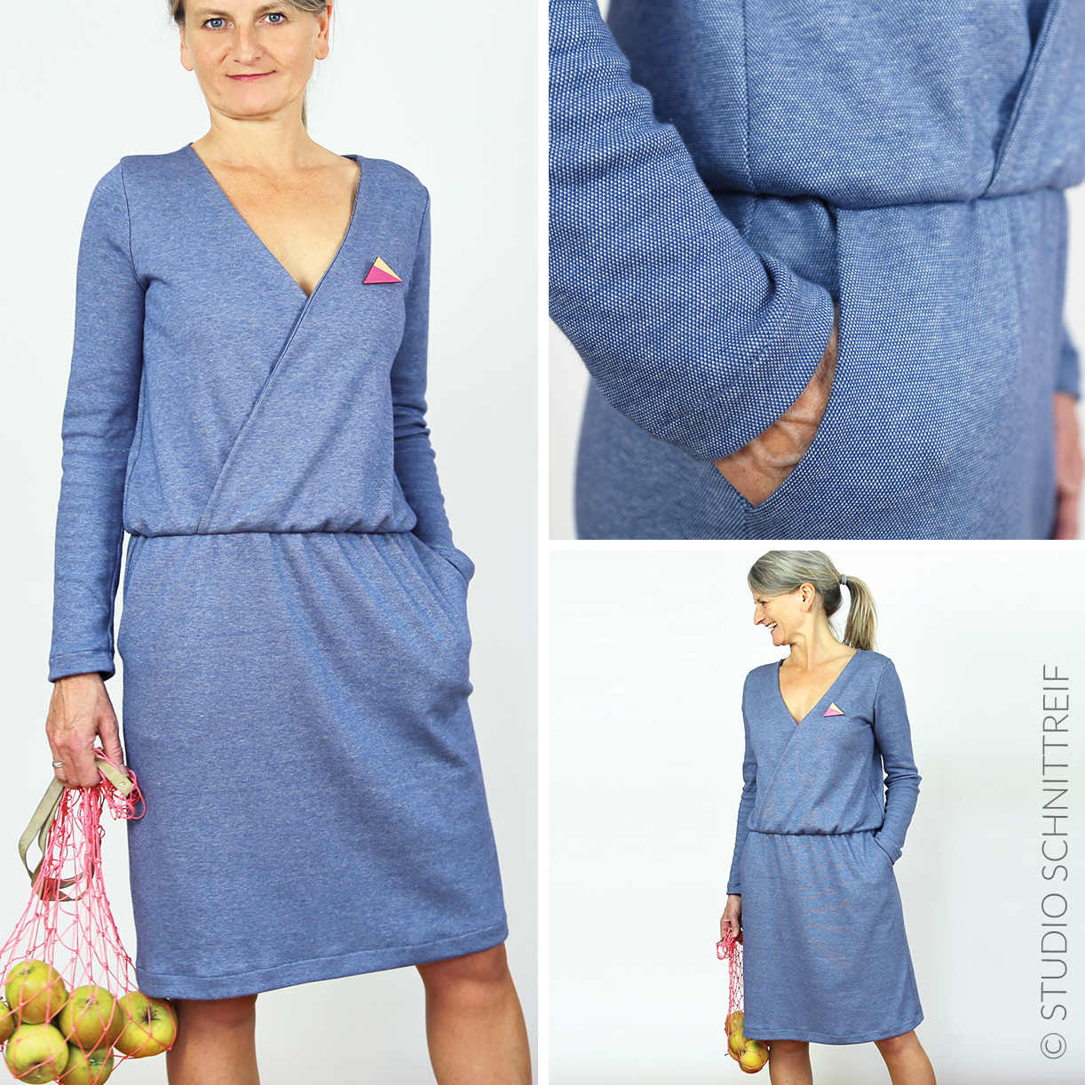 Jerseykleid Wickeloptik - FRAU VILMA - Papierschnittmuster-1 Jerseykleid Wickeloptik - FRAU VILMA - Papierschnittmuster-1