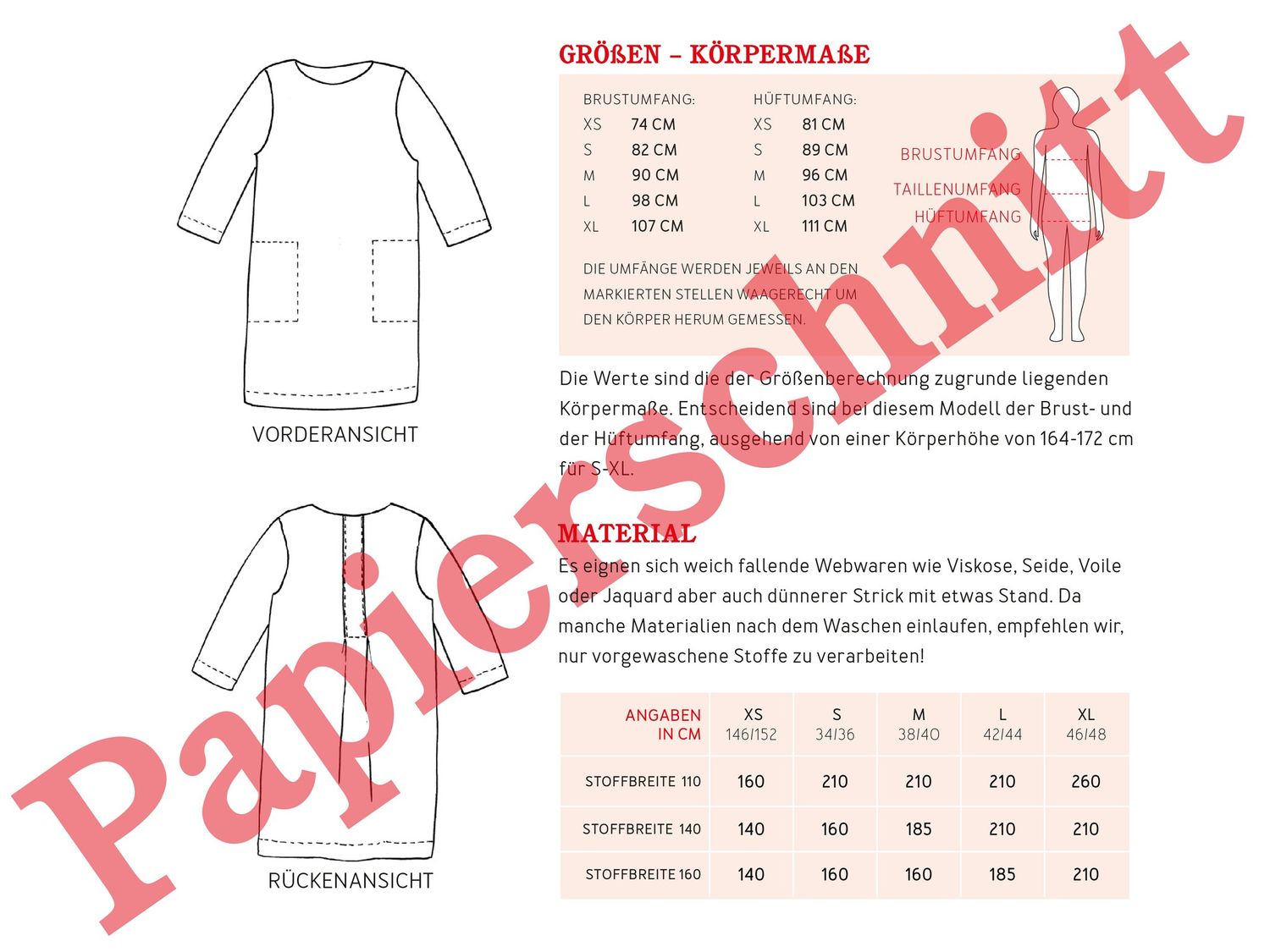 Kleid mit Rückenfalte - FRAU YUMA - Papierschnittmuster-3 Kleid mit Rückenfalte - FRAU YUMA - Papierschnittmuster-3