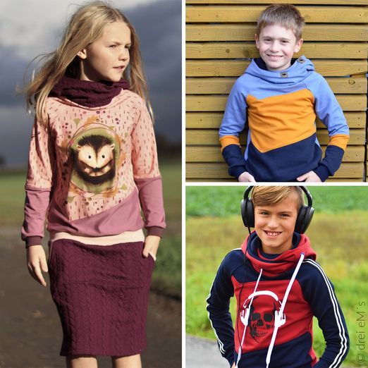 Hoodie / Hoodiekleid - Mini JULIETA - Schnittmuster eBook