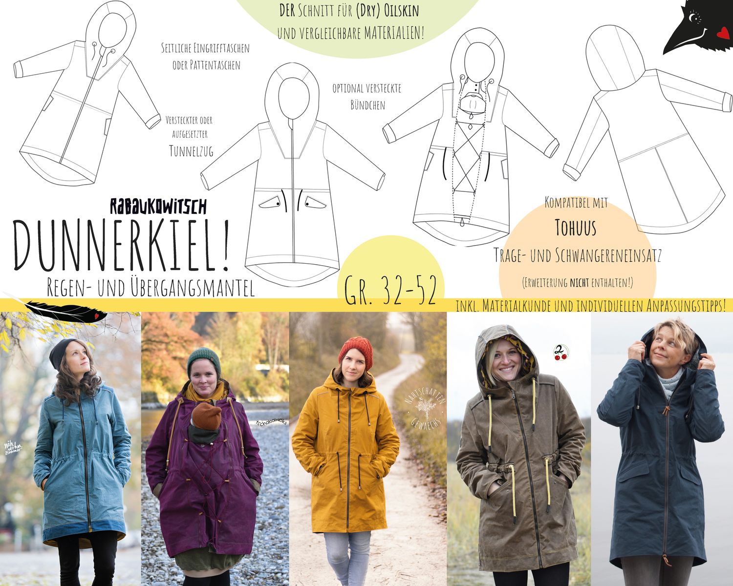 Regen-und Übergangsmantel - Dunnerkiel - Schnittmuster eBook-3 Regen-und Übergangsmantel - Dunnerkiel - Schnittmuster eBook-3