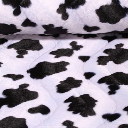 Fausse fourrure - Vache Blanc Noir