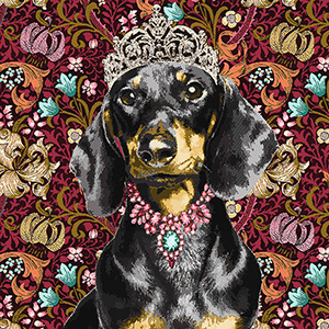 Canvas Kissen Panel - Duchess Dackel Gobelin Fuchsia Multicolor Canvas Kissen Panel - Duchess Dackel Gobelin Fuchsia Multicolor