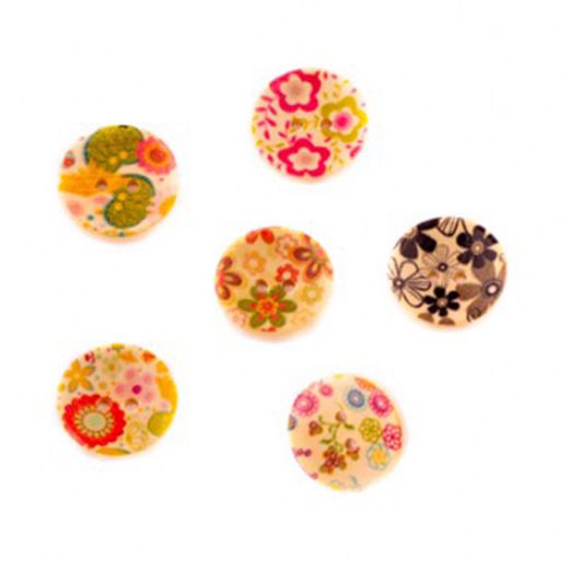 Bouton en bois avec motif 1,8 cm