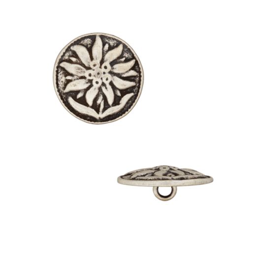 Bouton avec anneau Edelweiss en métal