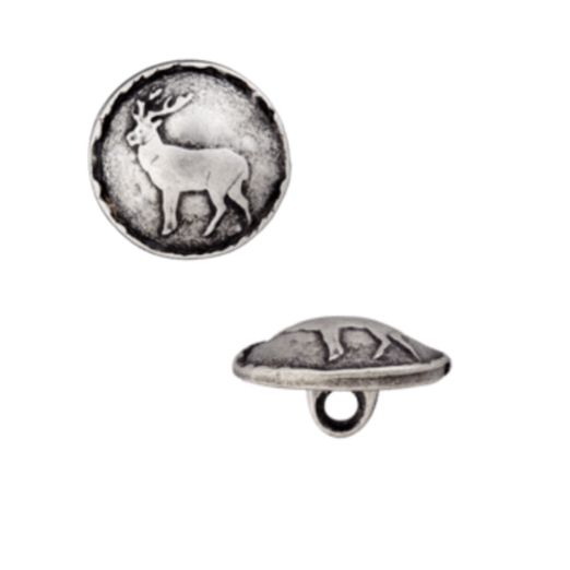 Bouton avec anneau en métal cerf