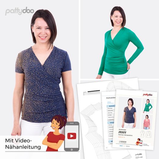 Wickelshirt - Jessy - Papier-Schnittmuster