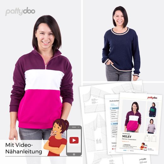 Sweatshirt - Miley - Papier-Schnittmuster