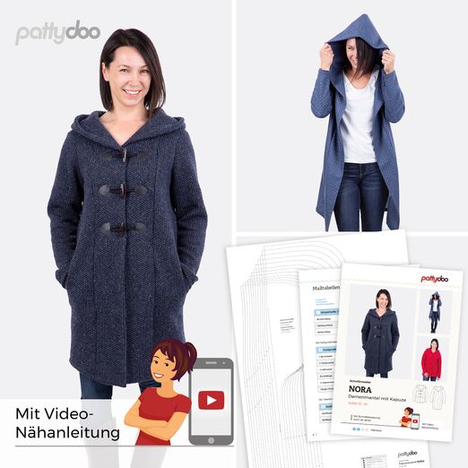 Damenmantel - Nora - Papier-Schnittmuster