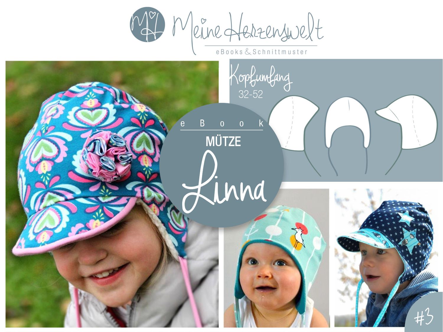 Mütze - Linna Kids - Schnittmuster eBook-1 Mütze - Linna Kids - Schnittmuster eBook-1