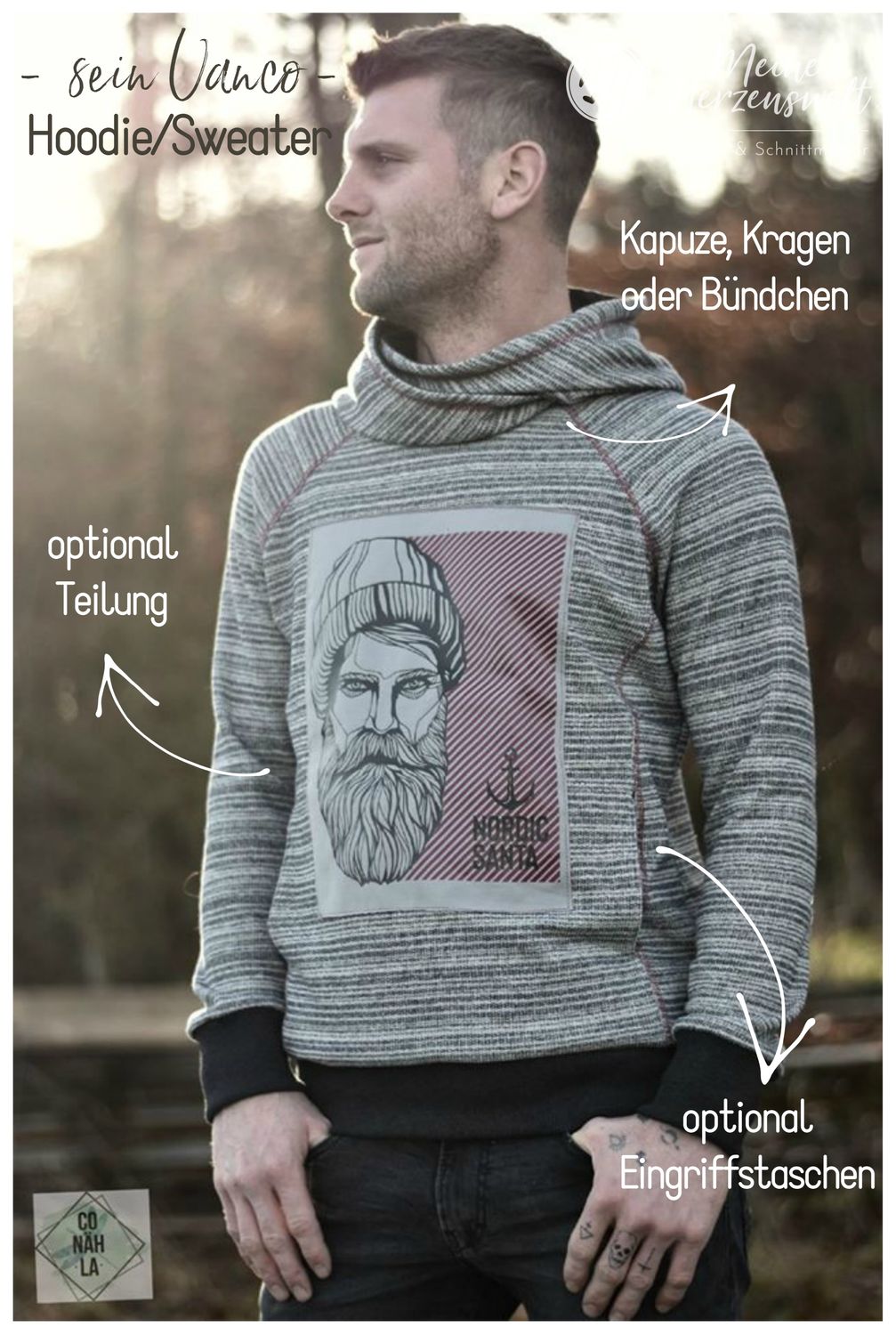 Hoodie - Vanco Herren - Schnittmuster eBook-1 Hoodie - Vanco Herren - Schnittmuster eBook-1