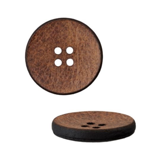 Bouton en cuir recyclé à 4 trous
