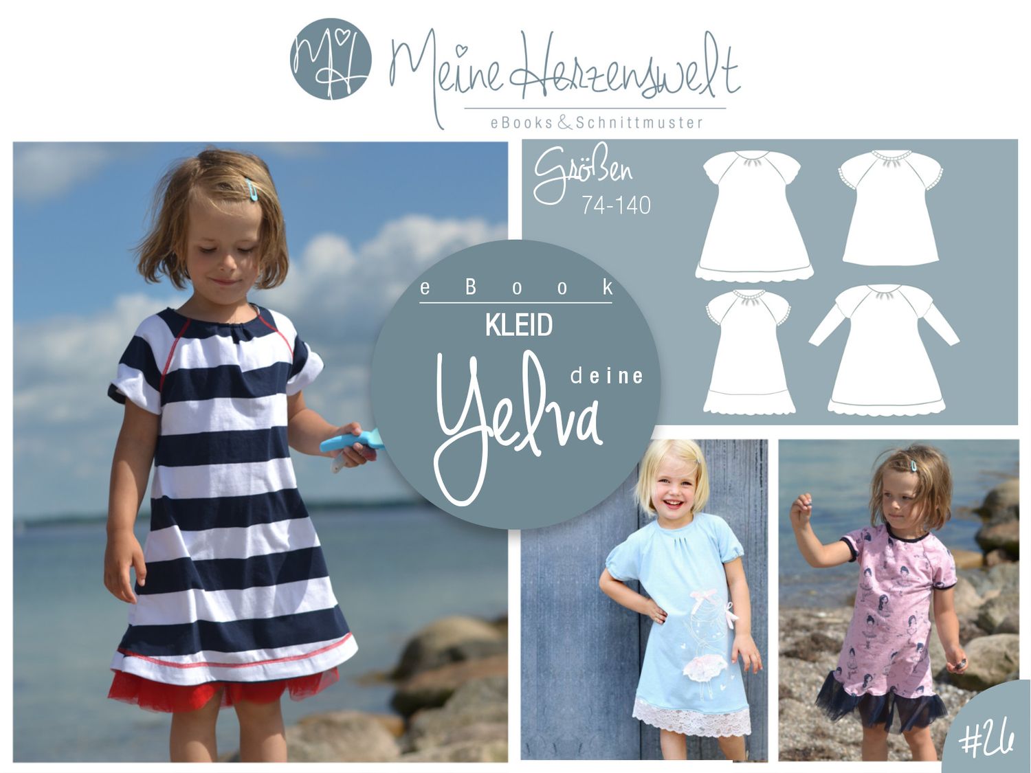 Kleid - Yelva Kids - Schnittmuster eBook-1 Kleid - Yelva Kids - Schnittmuster eBook-1