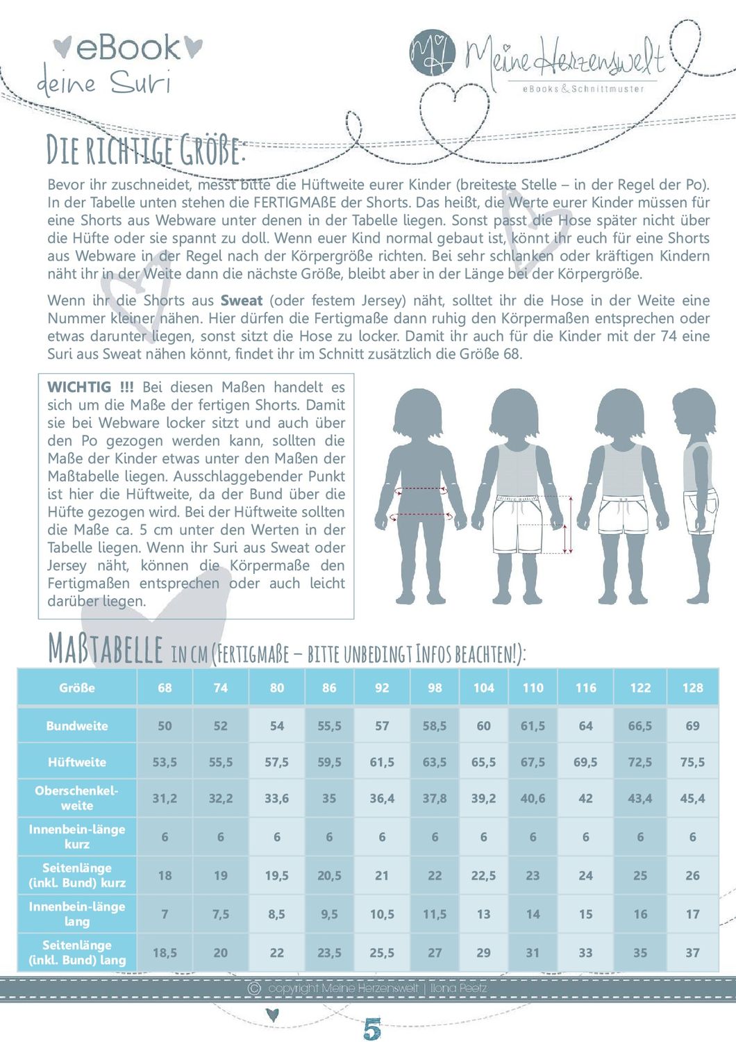 Shorts - Suri Kids - Schnittmuster eBook-2 Shorts - Suri Kids - Schnittmuster eBook-2