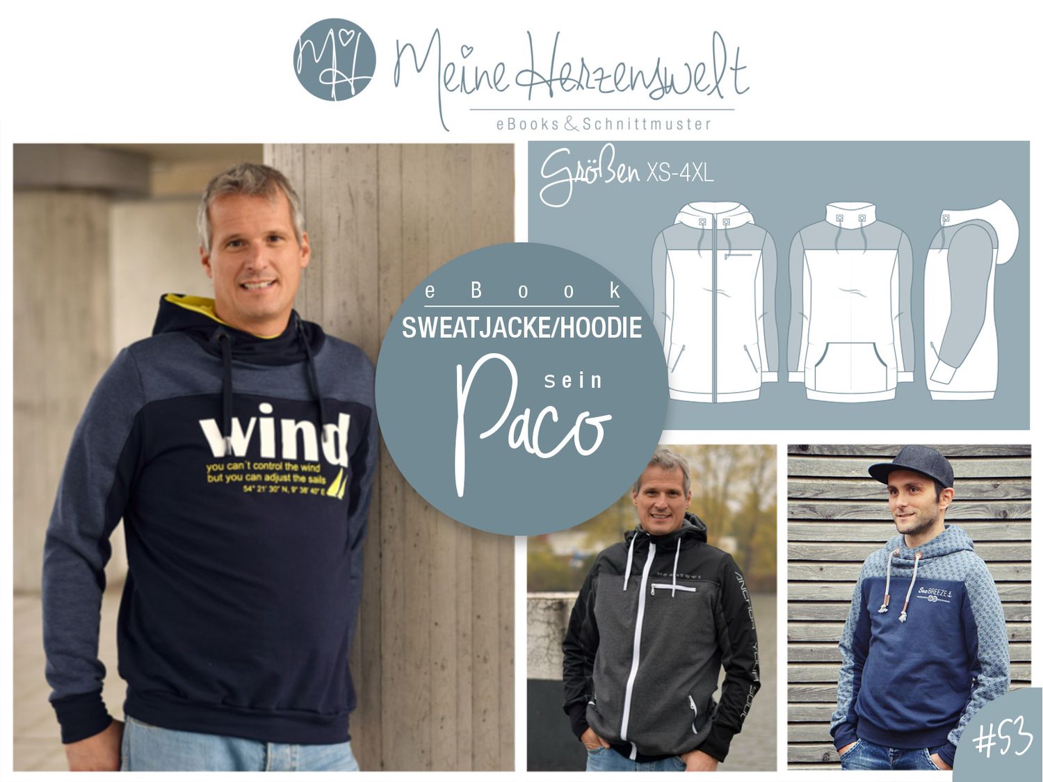 Sweatjacke - Paco Herren - Schnittmuster eBook-1 Sweatjacke - Paco Herren - Schnittmuster eBook-1
