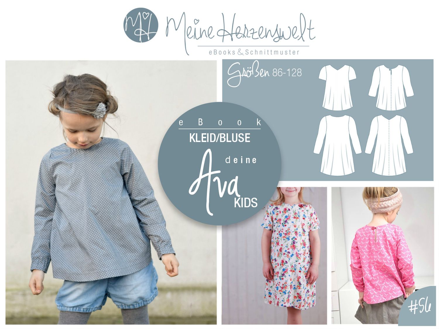 Kleid - Ava Kids - Schnittmuster eBook-1 Kleid - Ava Kids - Schnittmuster eBook-1