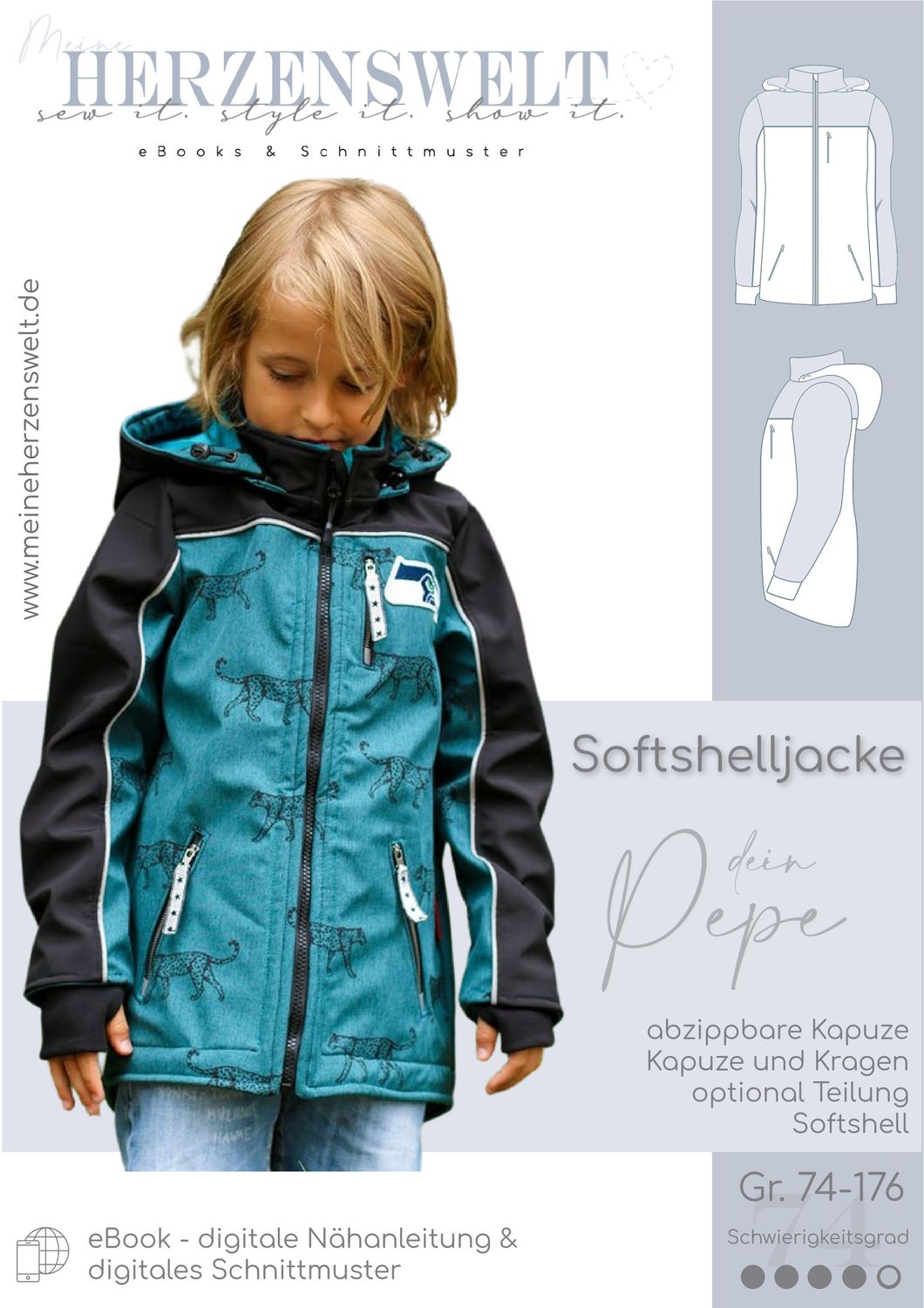 Softshelljacke - Pepe Kids - Schnittmuster eBook-1 Softshelljacke - Pepe Kids - Schnittmuster eBook-1