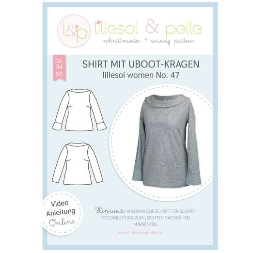 Shirt mit U-Boot Kragen - lillesol women No.47 - Papierschnittmuster Shirt mit U-Boot Kragen - lillesol women No.47 - Papierschnittmuster
