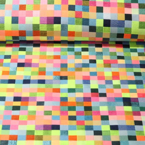 Gobelin - Pixel fluo Double Face Multicolore
