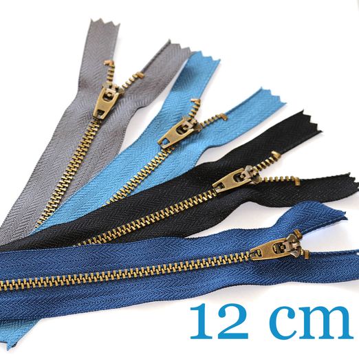 Jeansreißverschluss Metall Messing 12 cm