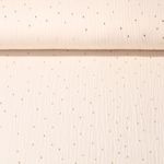 Baumwolle Musselin - Double Gauze  Ministriche  Foilprint Gold Creme