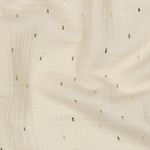Mussola di cotone - Doppia garza Ministriche Foilprint Oro Crema
