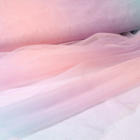Tulle arc-en-ciel - Rubans de bloc Pastel Violet Menthe Orange