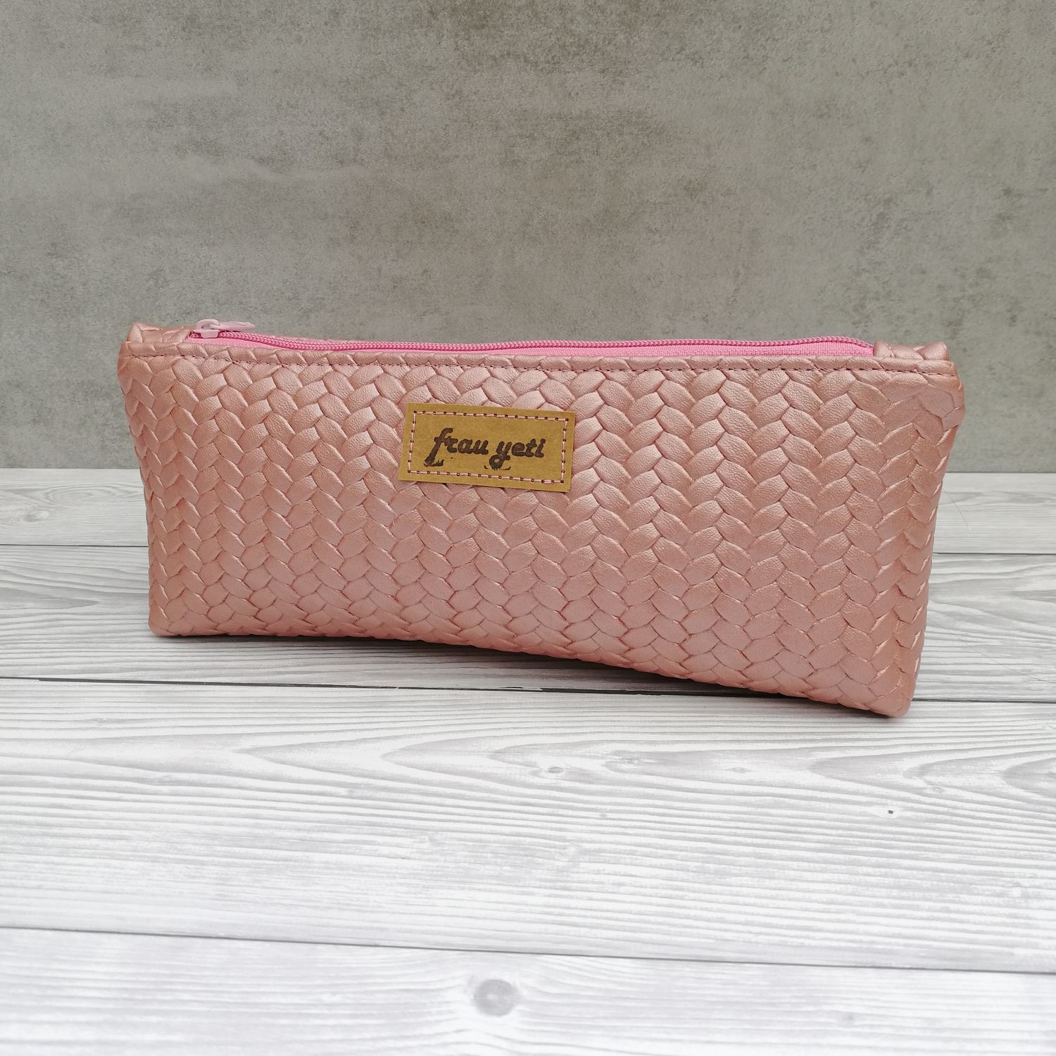 Kunstleder - Zopfmuster rosa-6 Kunstleder - Zopfmuster rosa-6