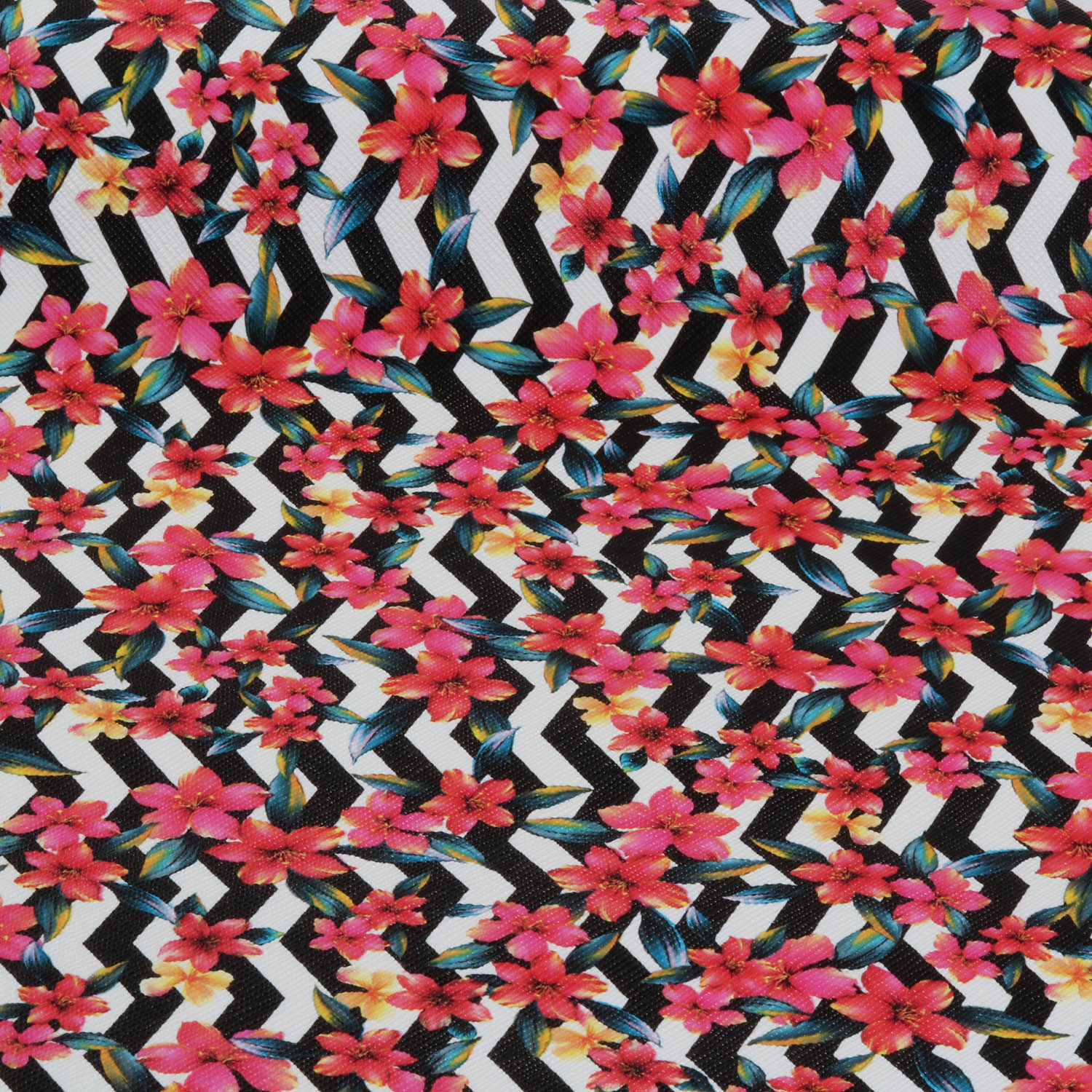 Simili synthétique imprimé - Fleurs en chevron-0 Simili synthétique imprimé - Fleurs en chevron-0