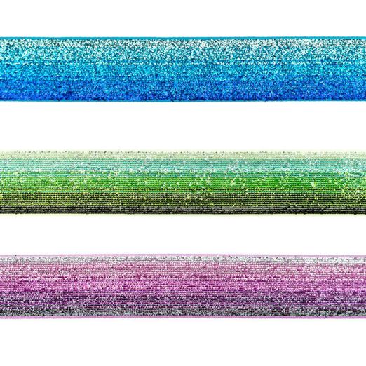 Ruban pailleté dégradé 25mm - au mètre Ruban pailleté dégradé 25mm - au mètre