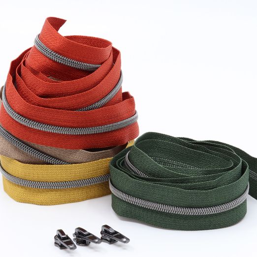 Fermeture éclair en Métal foncé, largeur 4 mm - longueur 1 m - métallisée Fermeture éclair en Métal foncé, largeur 4 mm - longueur 1 m - métallisée