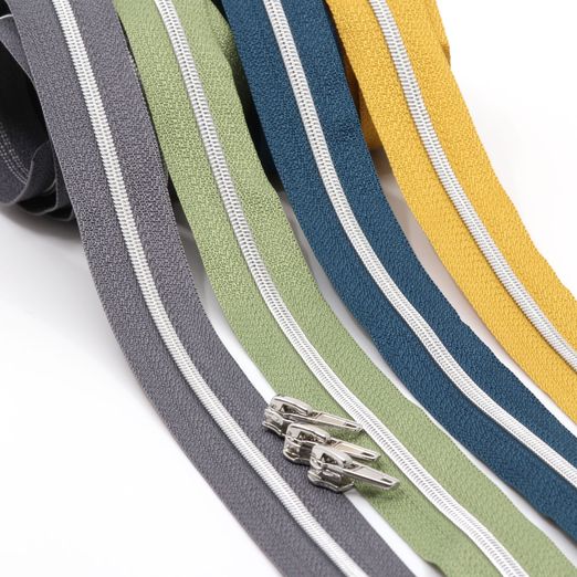 ARGENTÉ Fermeture éclair - Glissière 4mm - Longueur 1m - Métallisé