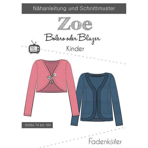 Bolero - Zoe Kinder - Papierschnittmuster