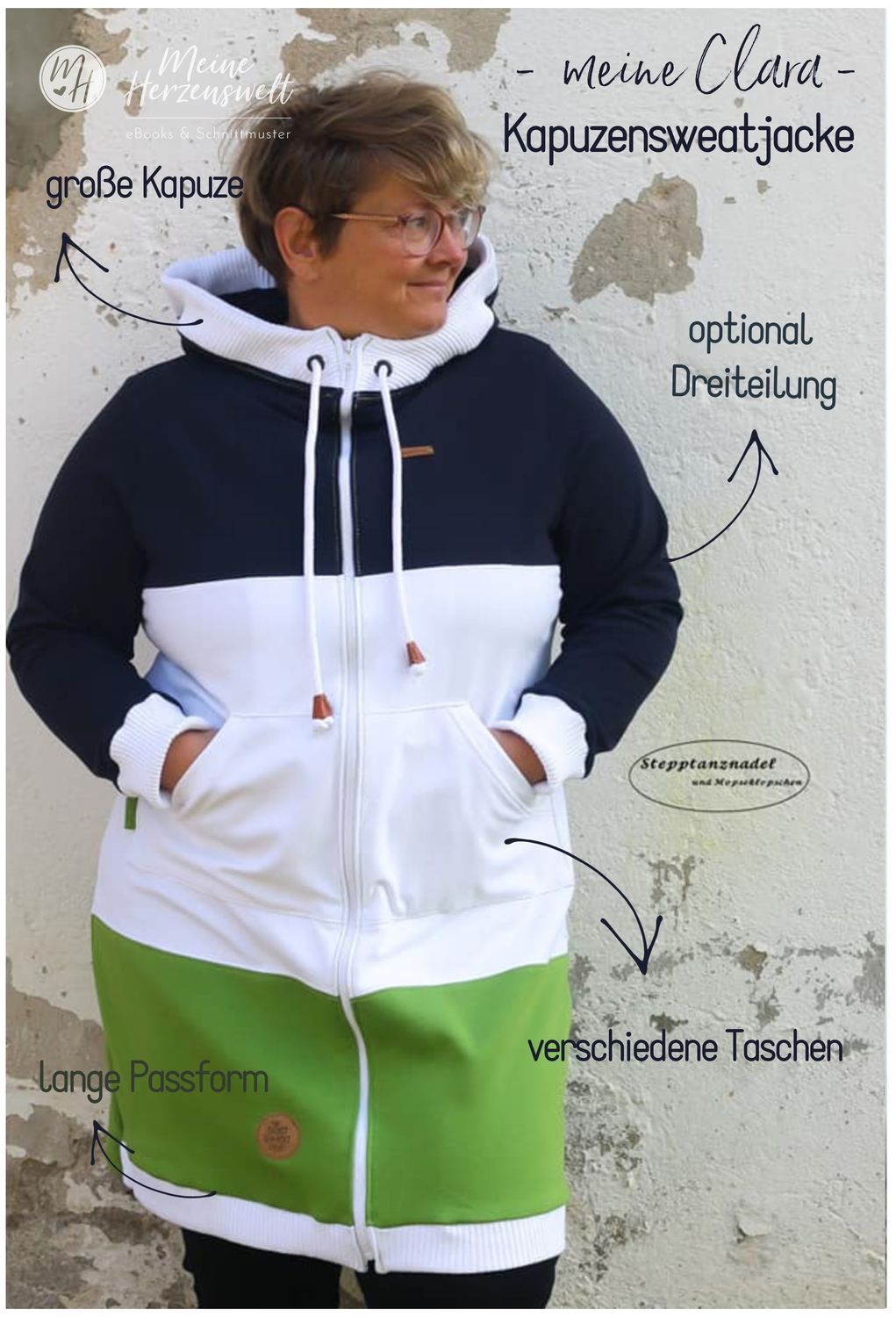 Sweatjacke - Clara - Schnittmuster eBook-2 Sweatjacke - Clara - Schnittmuster eBook-2