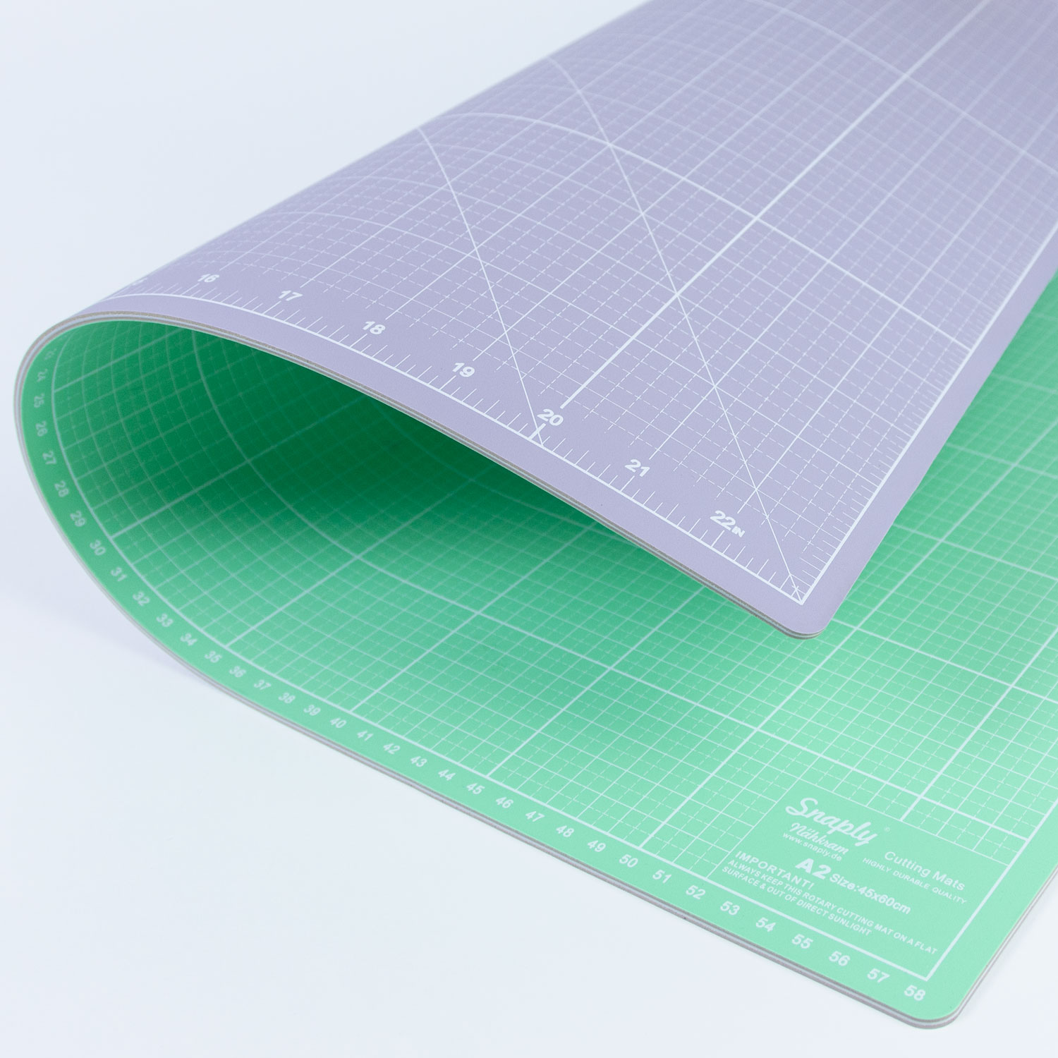 Tapis de découpe A2 Vert menthe-Lilas + cutter rotatif + règle-3 Tapis de découpe A2 Vert menthe-Lilas + cutter rotatif + règle-3