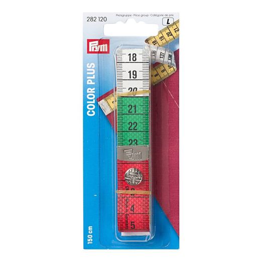 PRYM Ruban à mesurer Couleur avec bouton pression - 150cm