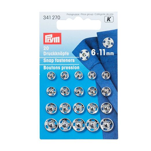 PRYM Annäh-Druckknöpfe - 6-11mm - 20 Stück