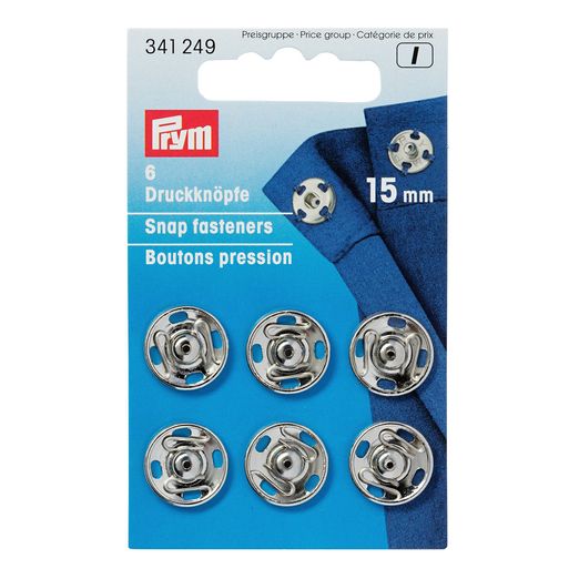 PRYM boutons pression à coudre - 15mm - 6 pièces PRYM boutons pression à coudre - 15mm - 6 pièces