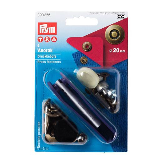 PRYM Anorak-Druckknopf Ring 20mm - altmessing