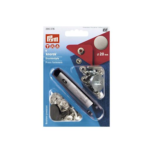 PRYM Anorak boutons pression plats - 20mm - 6 pièces