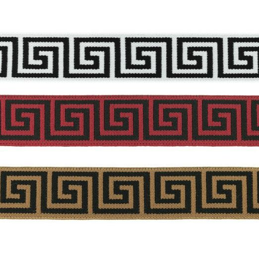 Gummiband 25mm - Griechisches Muster - Meterware