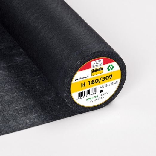 Vlieseline H180_308 noir thermocollant - 90cm de large