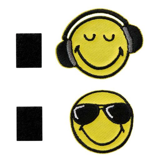 Ecusson thermocollant Smiley© Lunettes de soleil+casques à velcro Ecusson thermocollant Smiley© Lunettes de soleil+casques à velcro