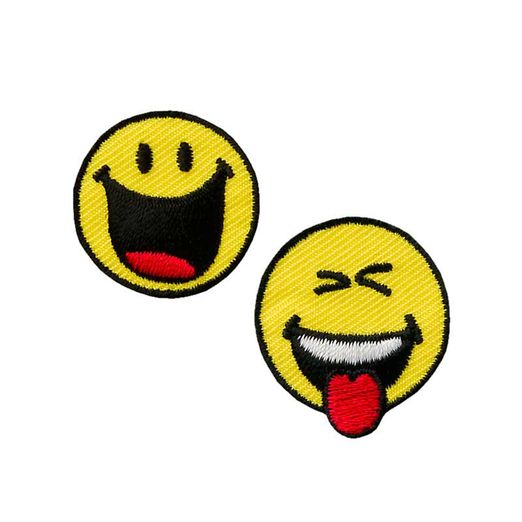 Ecusson thermocollant Smiley© 'drôle' 2 pcs. petit