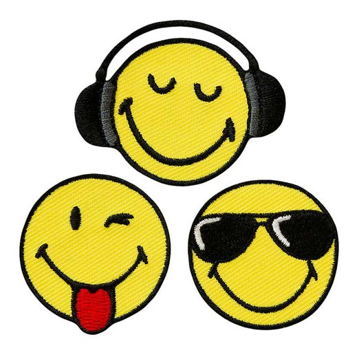 Ecusson thermocollant Smiley© Cool - 3pcs. Ecusson thermocollant Smiley© Cool - 3pcs.