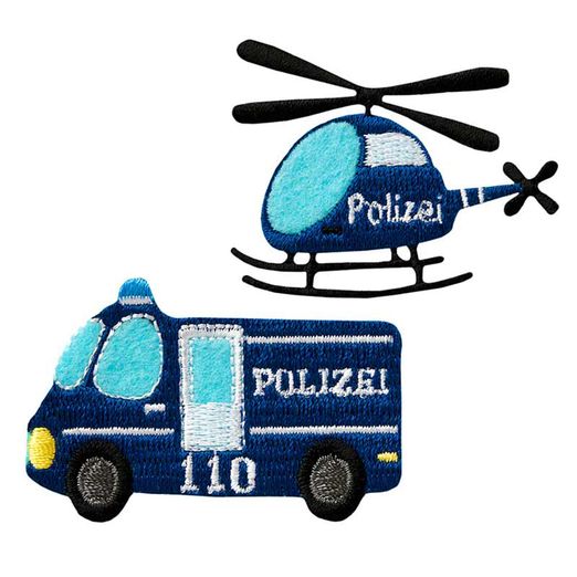 Ecusson thermocollant de véhicules de police 2 pièces Ecusson thermocollant de véhicules de police 2 pièces