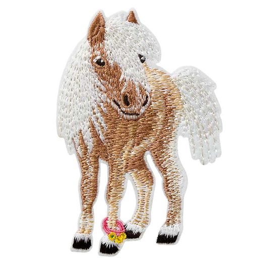Ecusson thermocollant Pony blanc/brun Ecusson thermocollant Pony blanc/brun