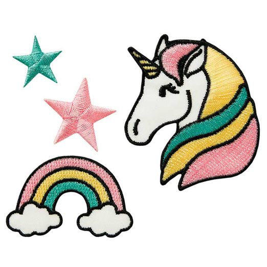 Ecusson thermocollant Set de 4 Licorne